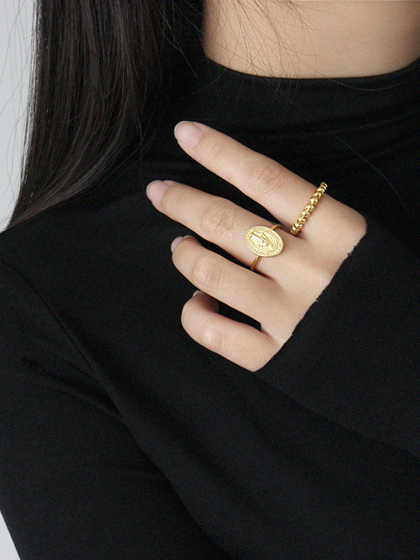 Eos Ring Gold– 925er Silber, Kugelring, verstellbar