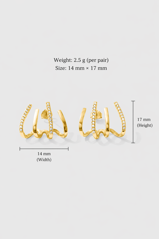 Athena Ohrringe Gold – 925er Silber, 18K Vergoldet