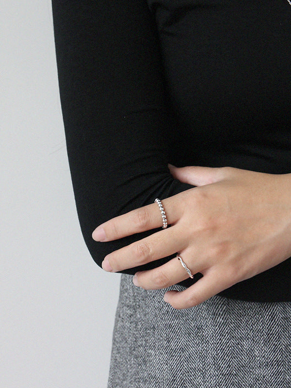 Eos Ring – 925er Silber, Kugelring, verstellbar