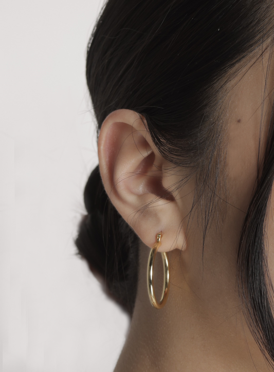 Creolen Gold – 25mm Hoops aus 925er Silber, 18K Vergoldet