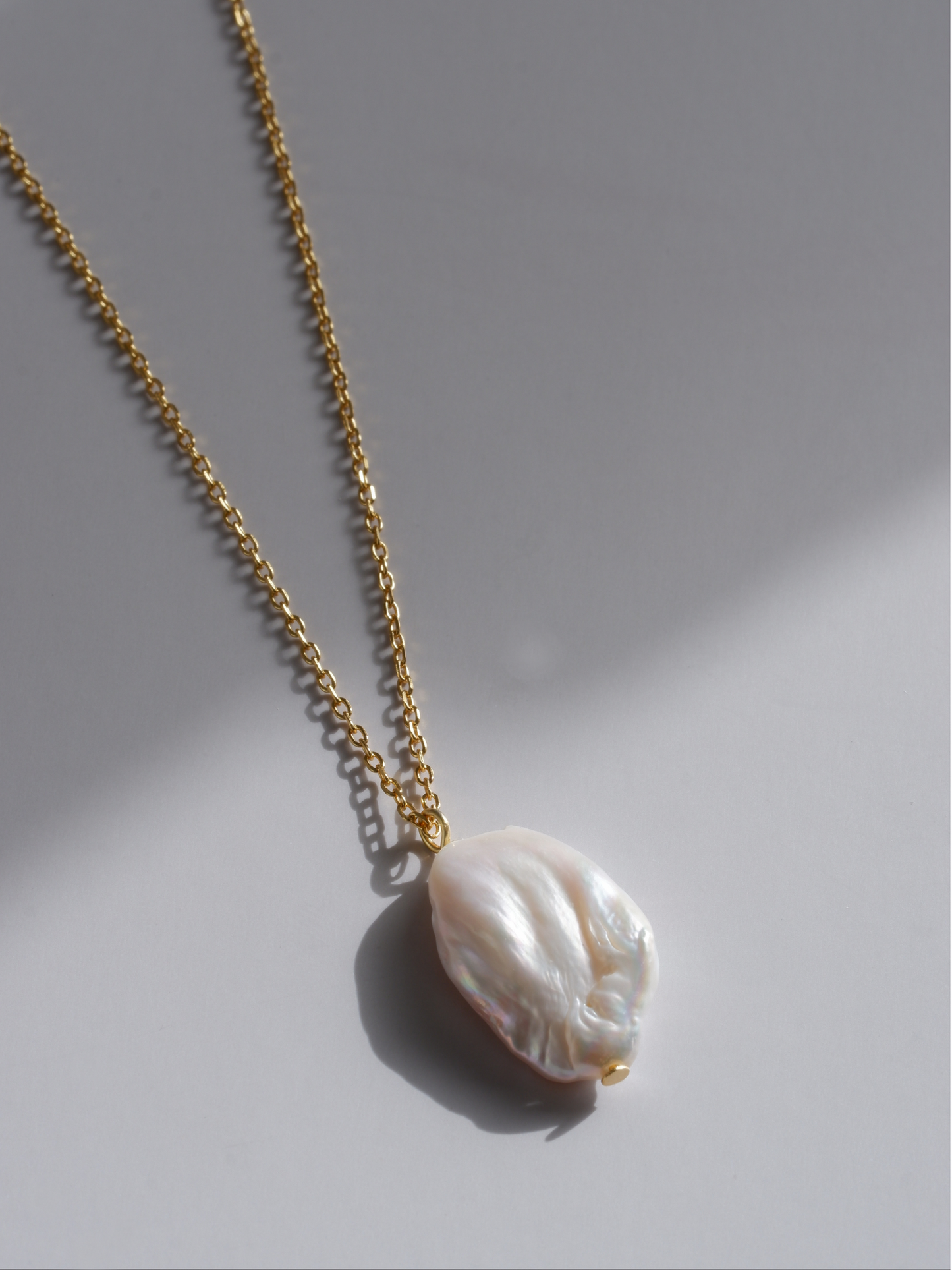 Ella Halskette – Perlenanhänger, 925er Silber, 18K vergoldet