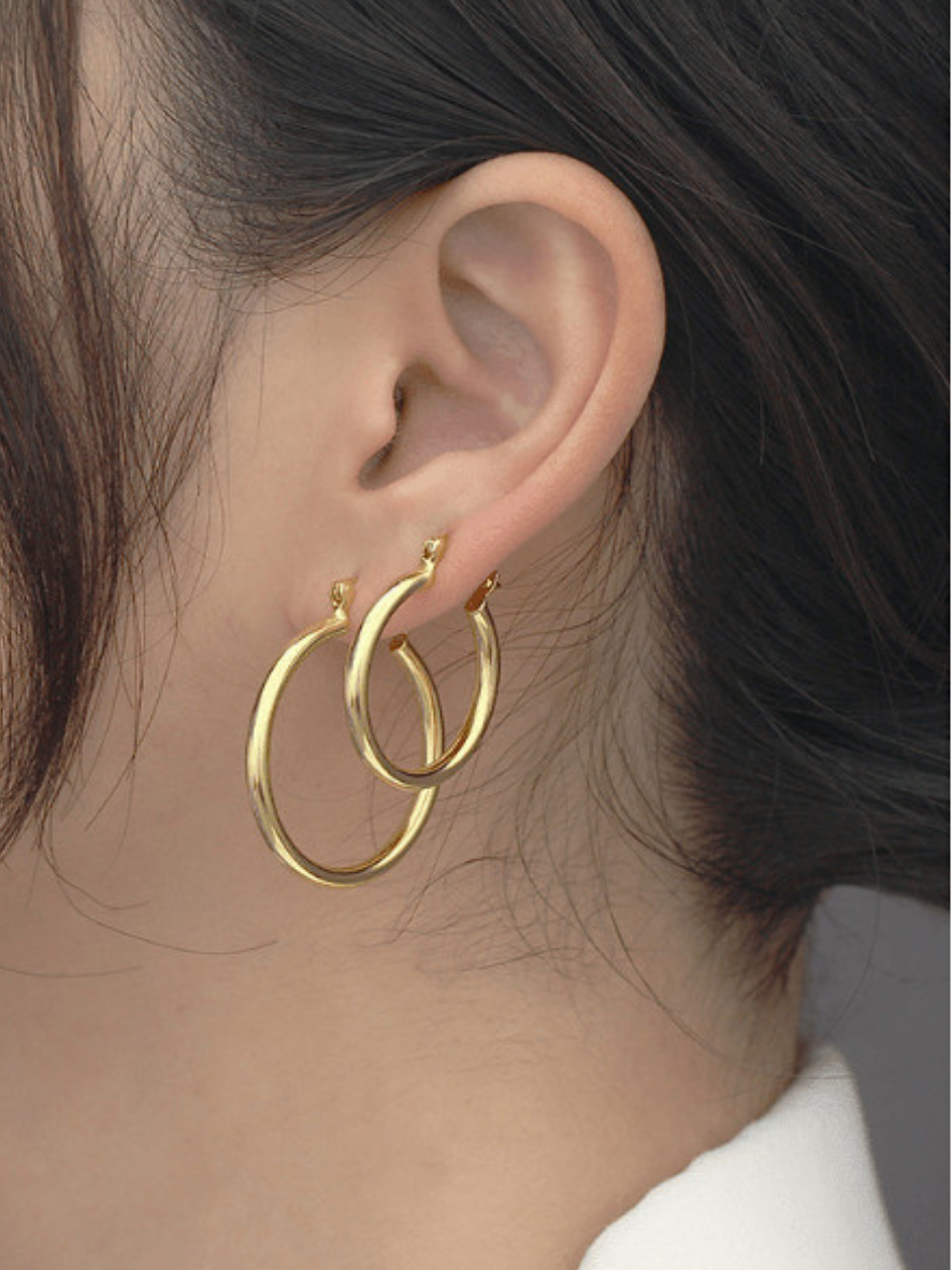 Creolen Gold – 25mm Hoops aus 925er Silber, 18K Vergoldet