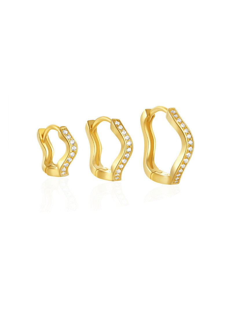 Clio Huggie Earrings with Cubic Zirconia