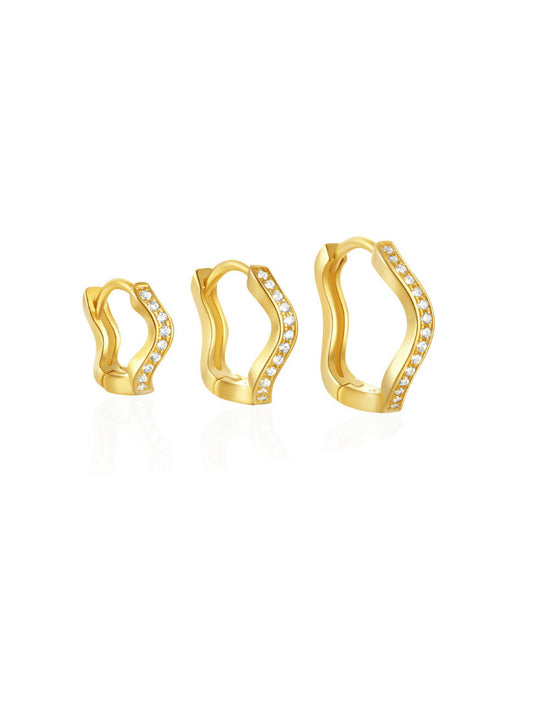 Clio Huggie Earrings with Cubic Zirconia