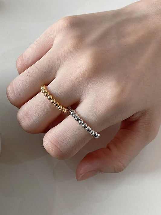 Eos Ring Gold– 925er Silber, Kugelring, verstellbar