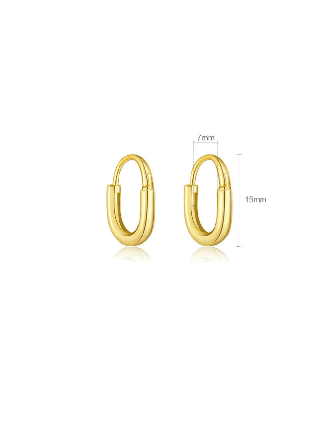 Lina Geometric Huggie Earrings – 14K Gold Plated