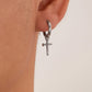 Stainless Steel Cross Hoop Earring