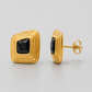 Selene-VINTAGE Square Stud Earrings – Black Zirconia