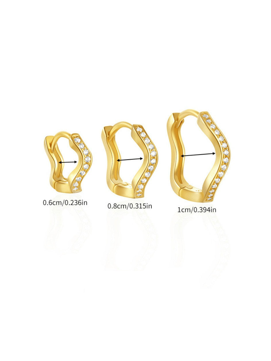 Clio Huggie Earrings with Cubic Zirconia