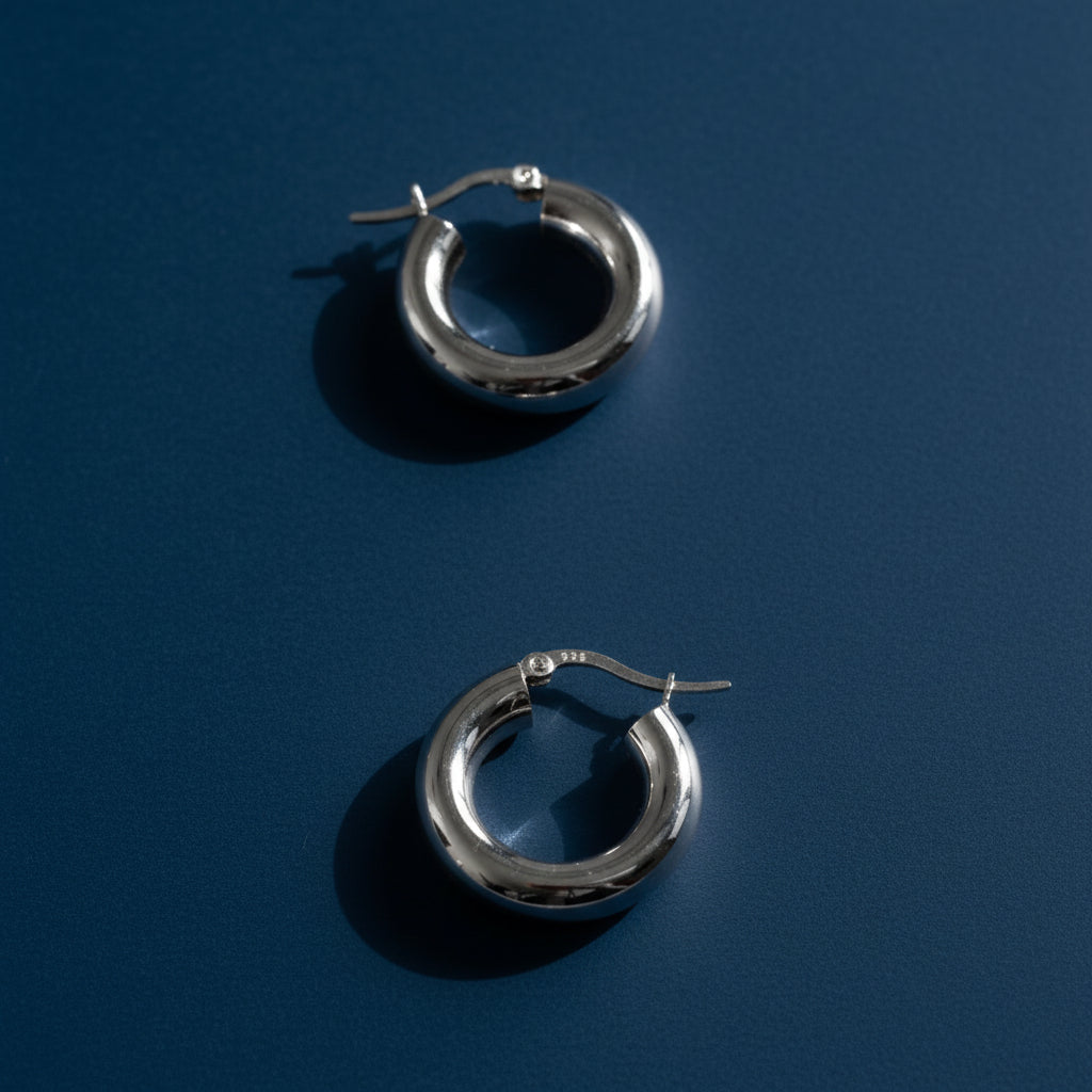 Chunky Hoops Silberfarben– 925er Silber, 20mm